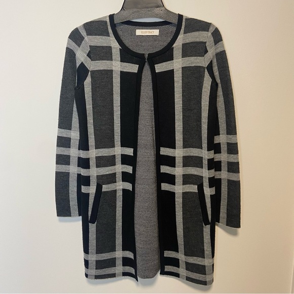 🐑 Ellen Tracey Merino wool blend one hook closure cardigan small - Picture 2 of 7